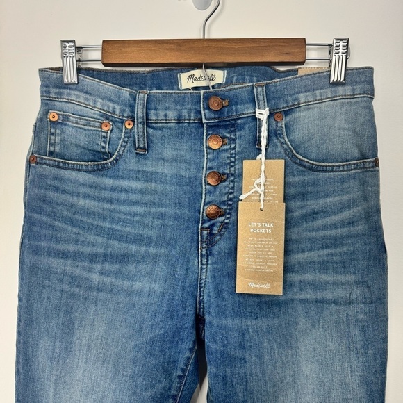 MADEWELL Petite Cali Denim Boot Cut Jean Bess Wash Button-Front SZ 28P NWT - Picture 6 of 15
